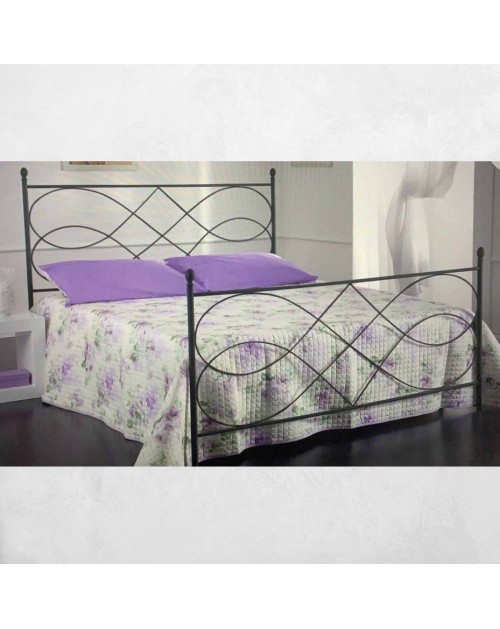 Letto matrimoniale ferro battuto Margherita colore antracite