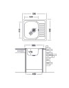Lavello incasso acciaio cucina 50x60 reversibile con gocciolatoio Rondò EC196