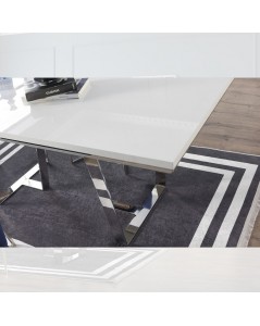 Tavolo Enzio 185x95x78h Colore Bianco Laccato Lucido Prezzo