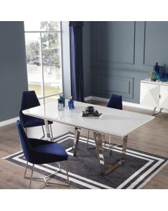 Tavolo Enzio 185x95x78h Colore Bianco Laccato Lucido Prezzo