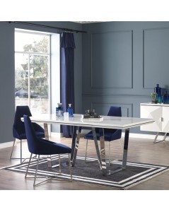 Tavolo Enzio 185x95x78h Colore Bianco Laccato Lucido Prezzo