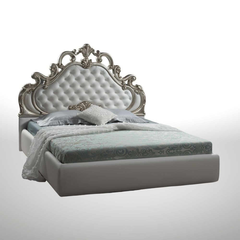 Letto barocco contenitore Aleksandra colore bianco