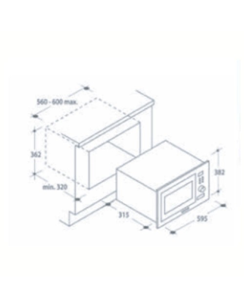 Forno microonde incasso Odino 60 nero Samet con cornice