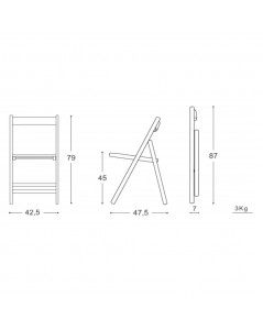 Sedia Pieghevole in Legno Penelope Colore Bianco Prezzo