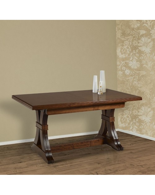 Tavolo allungabile noce antico Polignano in legno massello 180x85x79H