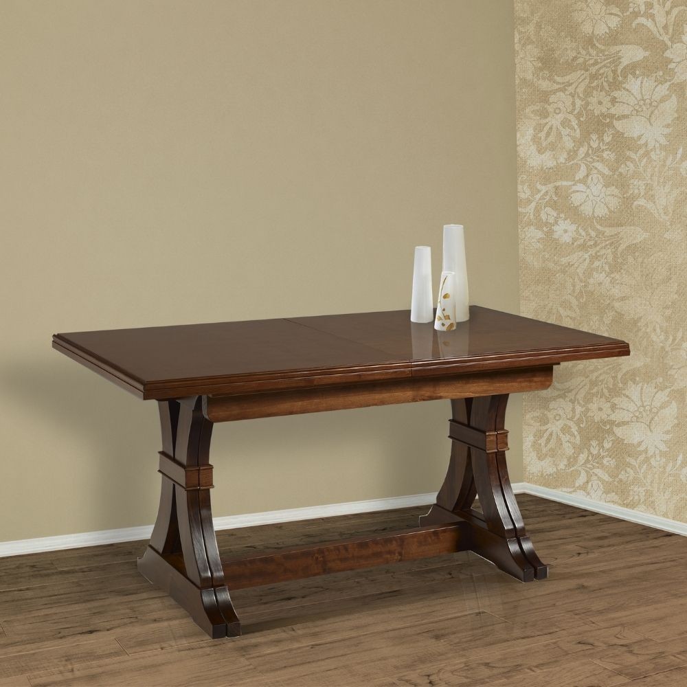 Tavolo allungabile noce antico Polignano in legno massello 180x85x79H