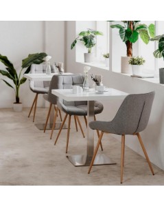 Tavolo Quadrato 70x70x75 h cm Piano Bianco e Base Cromo Prezzo