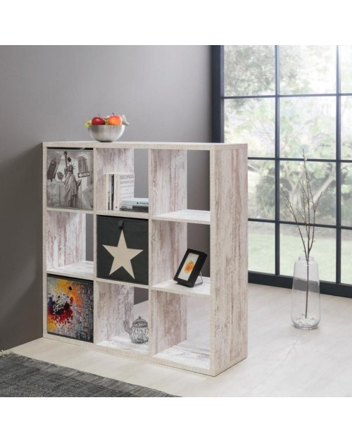 Libreria cubi divisorio Max9 colore bianco consumato