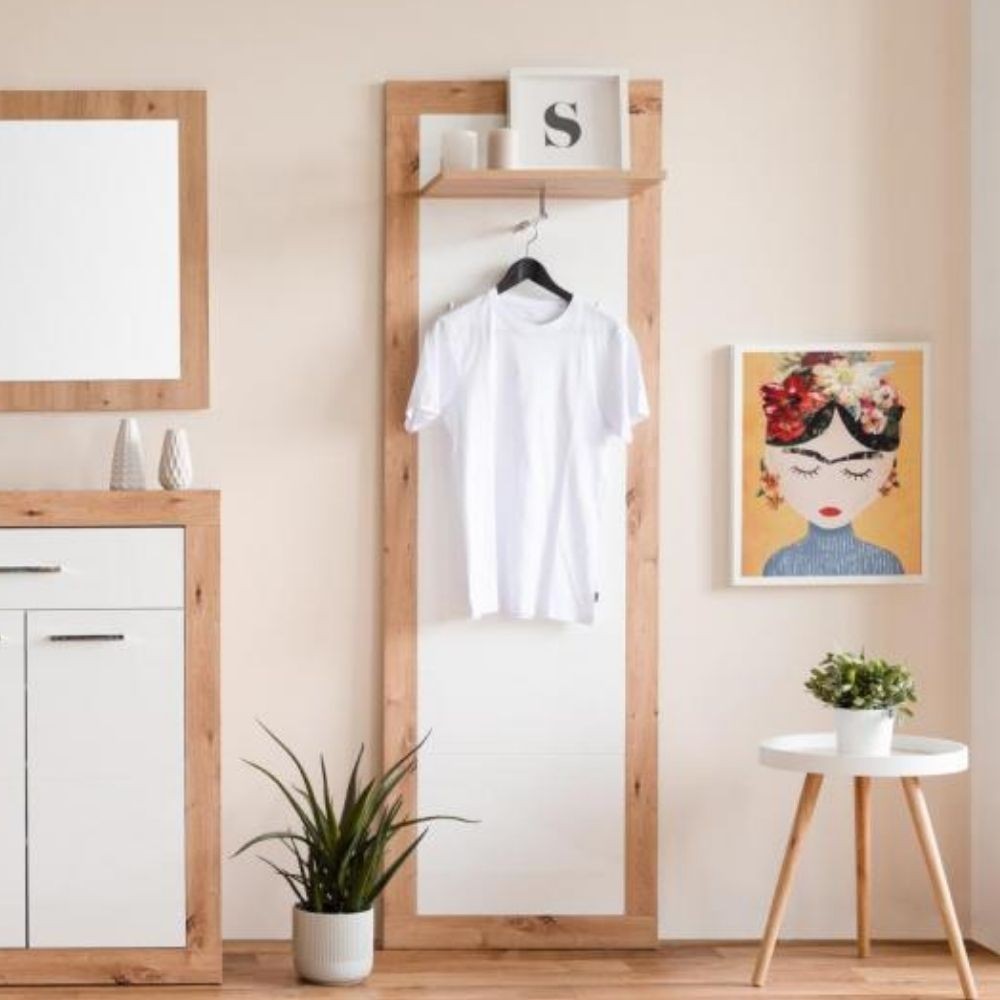 Pannello appendiabiti da ingresso Wien43 colore rovere bianco