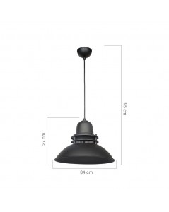Lampada a Sospensione nera stile industriale Tibet prezzo