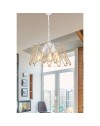 Lampada a sospensione 3 luci metallo e corda Evren ASZ1030 colore bianco