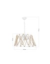 Lampada a sospensione 3 luci metallo e corda Evren ASZ1030 colore bianco