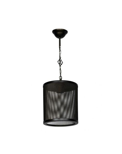Lampada a sospensione in metallo reticolato nero Nadra MDL3857