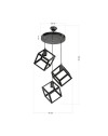 Lampada a sospensione 3 cubi Agatha MDL3790 colore nero