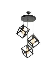Lampada a Sospensione 3 cubi Agatha MDL3790 colore nero