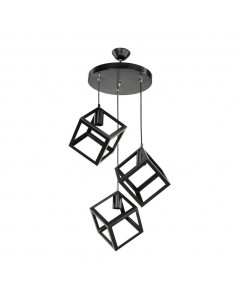 Lampada a sospensione 3 cubi Agatha MDL3790 colore nero
