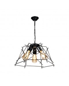 Lampada a Sospensione 3 Luci in Metallo Nero Asimmetrico Tena Prezzo