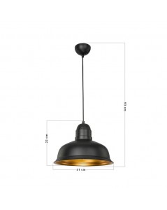 Lampada a Sospensione metallo nero interno oro Kumbet prezzo