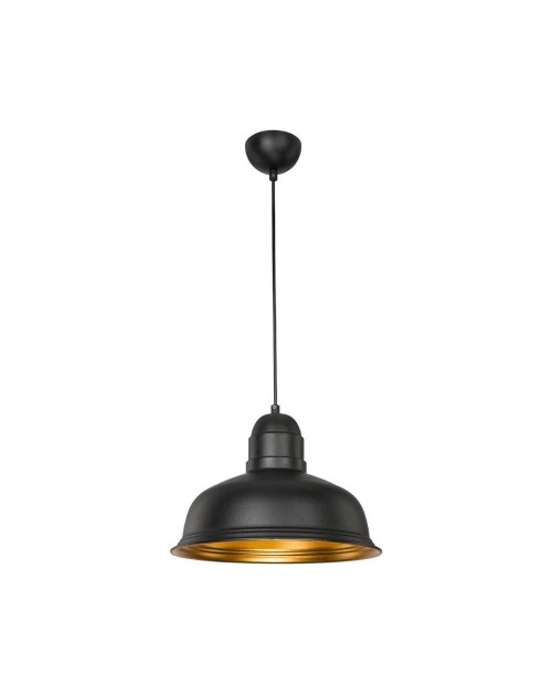 Lampada a sospensione metallo nero interno oro Kumbet MDL3053