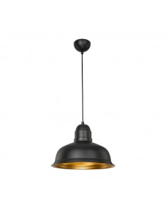 Lampada a sospensione metallo nero interno oro Kumbet MDL3053