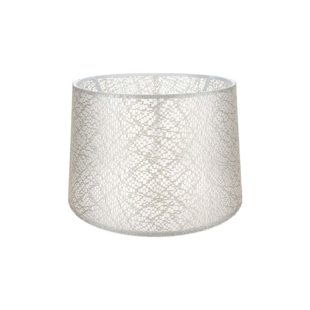 Paralume tessuto crema motivo ricamo Deco ASZ1182