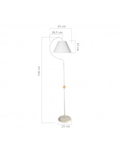 Lampada da Terra a Stelo con Paralume Tessuto Bianco Geo ASZ1043 Prezzo