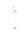 Lampada da terra a stelo con paralume tessuto bianco Geo ASZ1043