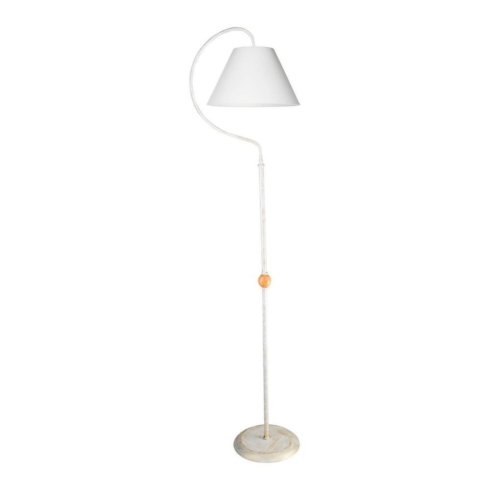 Lampada da terra a stelo con paralume tessuto bianco Geo ASZ1043