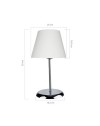 Lampada da tavolo in metallo e paralume tessuto Elva ASZ1047