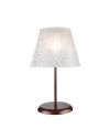Lampada da tavolo in metallo e paralume tessuto ricamo Elva MNG3065