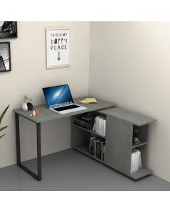 Scrivania con Libreria Oslo 120x60 cm. Colore Cemento Prezzo