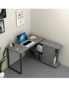 Scrivania con Libreria Oslo 120x60 cm. Colore Cemento Prezzo