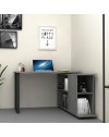 Scrivania con libreria Oslo 120x60 cm. colore cemento