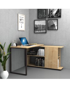 Scrivania con Libreria Oslo 120x60 cm. Colore Rovere Prezzo