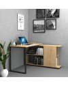 Scrivania con libreria Oslo 120x60 cm colore rovere