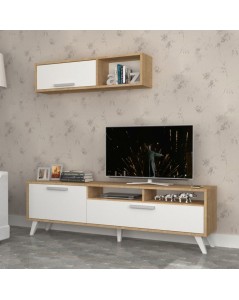 Mobile porta Tv 180x35x47h Slim D2306TV180M109 colore rovere bianco