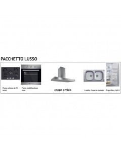 Cucina 330 cm Ade Lusso con Elettrodomestici Bianco Lucido Offerta