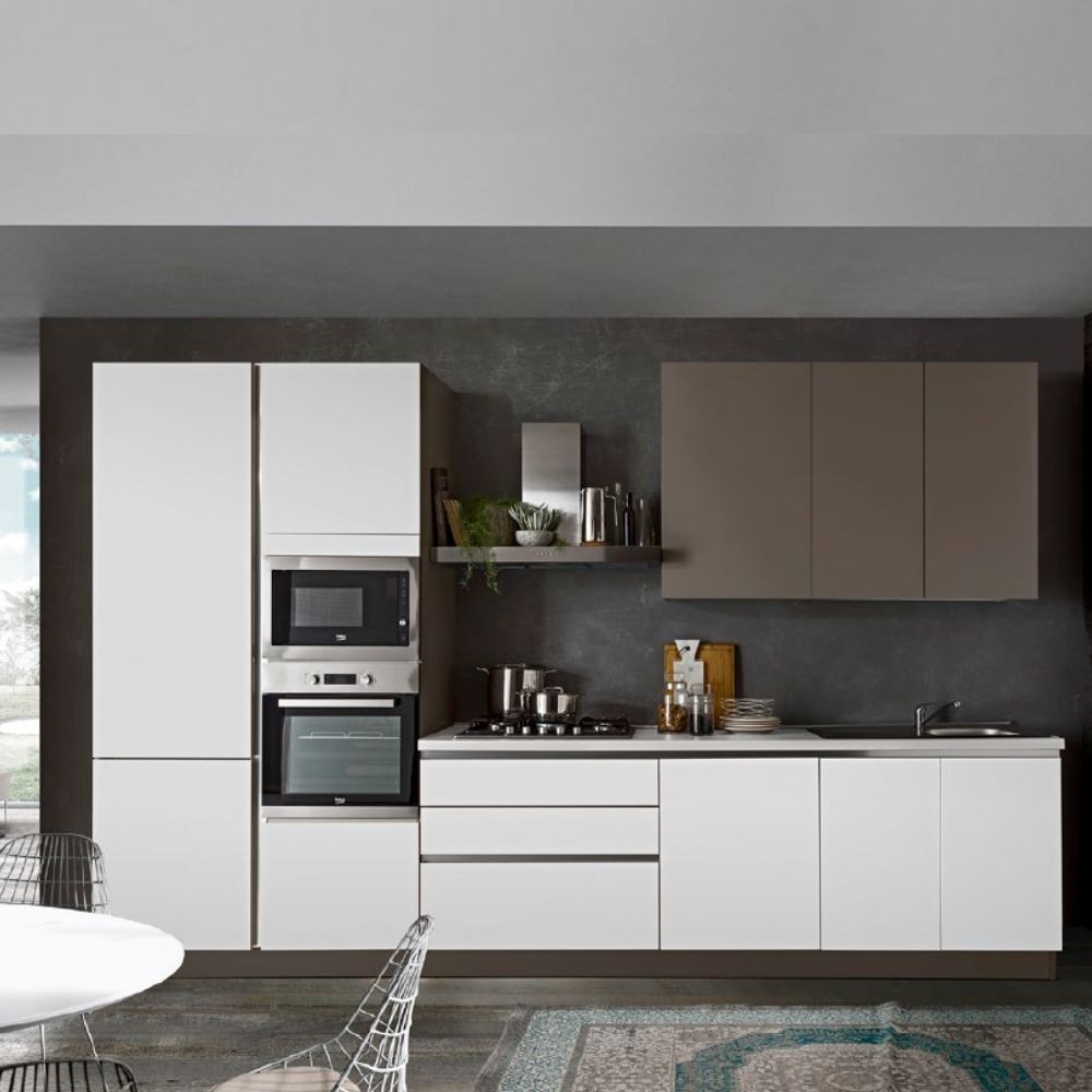 Affare: Cucina 363 x 240 H bianco e tortora Asia Step