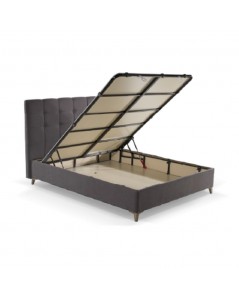 Letto matrimoniale contenitore tessuto grigio scuro Clup Monaco