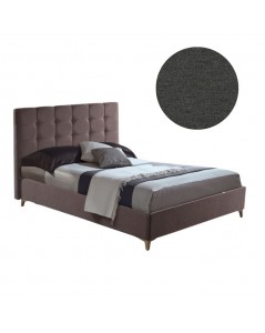Letto matrimoniale contenitore tessuto grigio scuro Clup Monaco