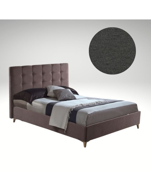 Letto matrimoniale contenitore tessuto grigio scuro Clup Monaco