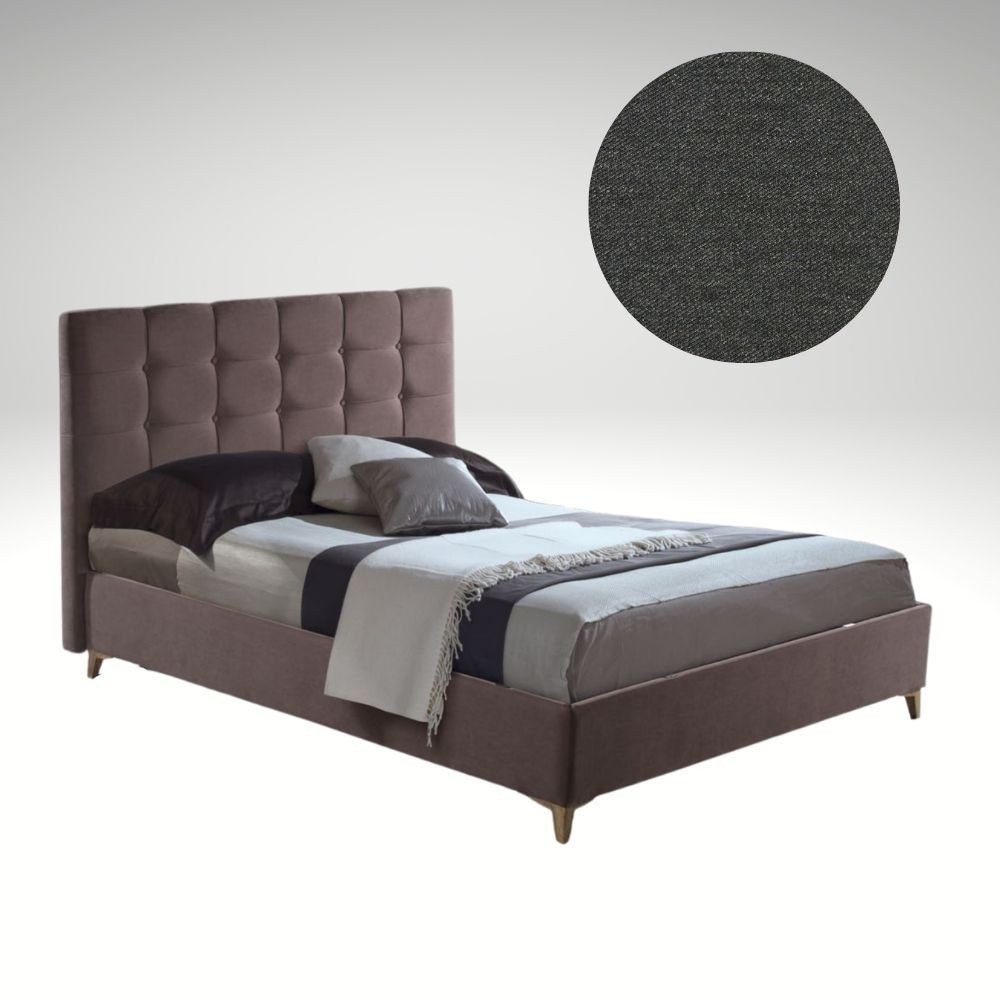 Letto matrimoniale contenitore tessuto grigio scuro Clup Monaco