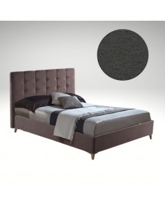 Letto matrimoniale contenitore tessuto grigio scuro Clup Monaco
