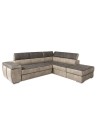 Divano angolare con pouff contenitore Gisella destro 285x238 beige tortora