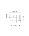 Divano angolare con pouff contenitore Gisella destro 285x238 beige tortora