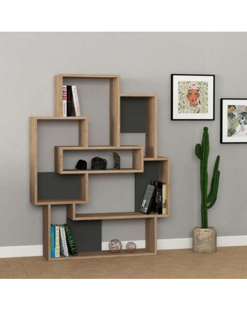 Libreria design Barce 101x22x132h colore rovere