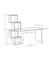 Scrivania con libreria Balance 153,5x60x140 colore bianco e antracite