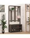 Mobile ingresso Chester 90x36x180 colore dark coffe