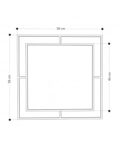 Specchio Quadrato con Doppia Cornice Corner in Metallo Colore Nero