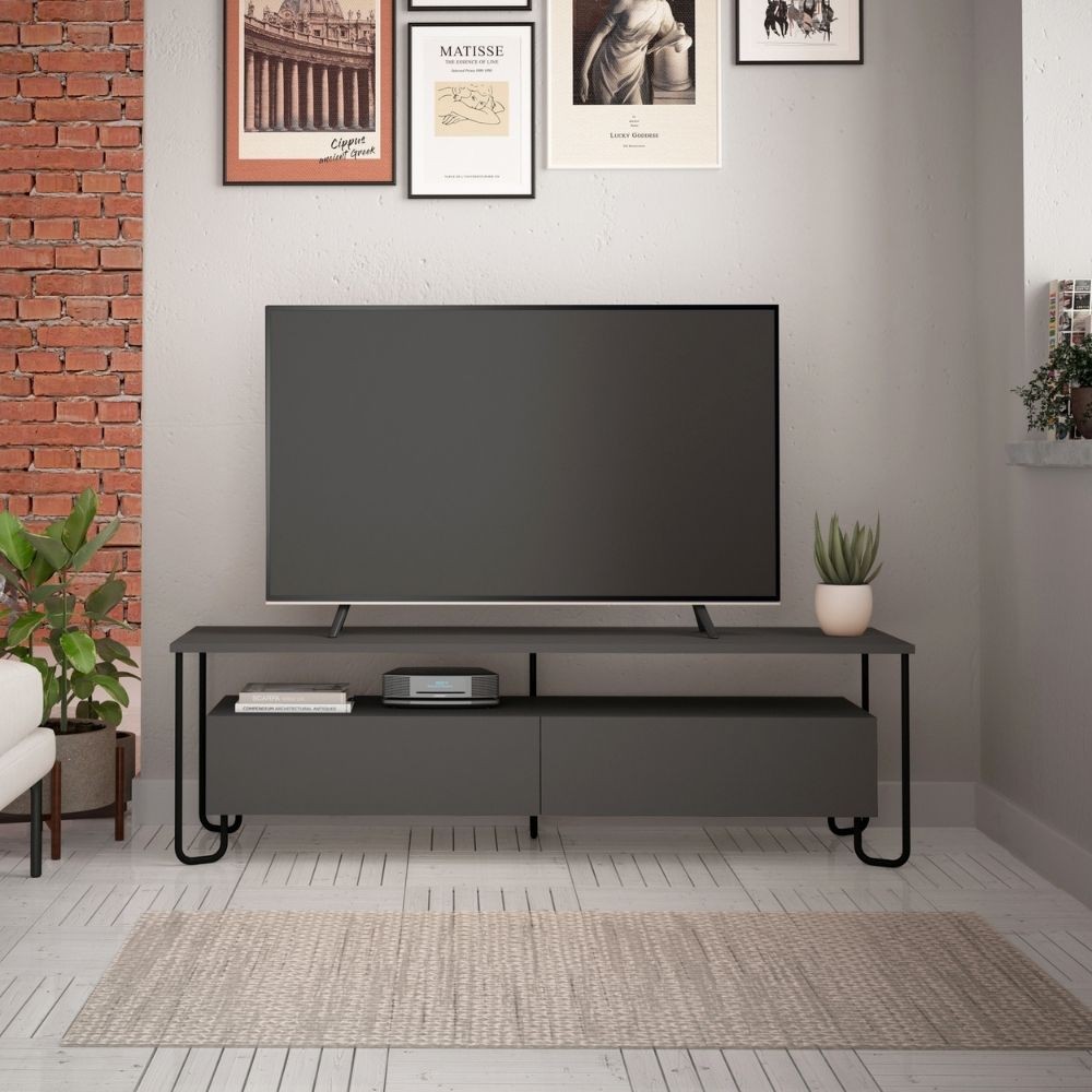 Mobile porta Tv due ante Cornea 150 cm colore antracite